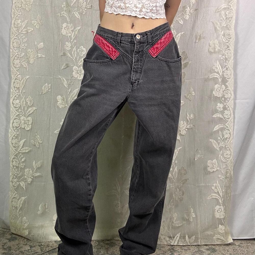 Vintage Sierra West high-waisted western yoke jeans